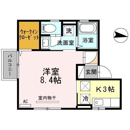 メゾン室町(1K/1階)の間取り写真