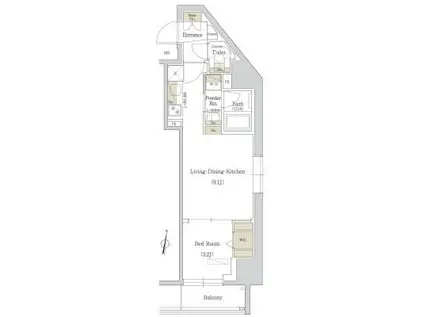 アーバネックス西新宿(1LDK/12階)の間取り写真