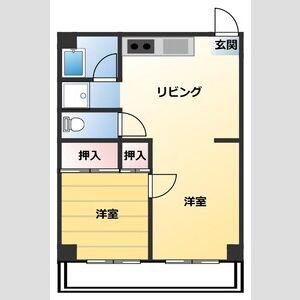 パークハイツ浜寺(1LDK/3階)の間取り写真