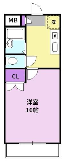 すかる里村(1K/4階)の間取り写真