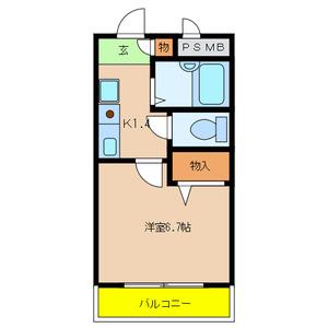 コージコートクイセ(1K/4階)の間取り写真