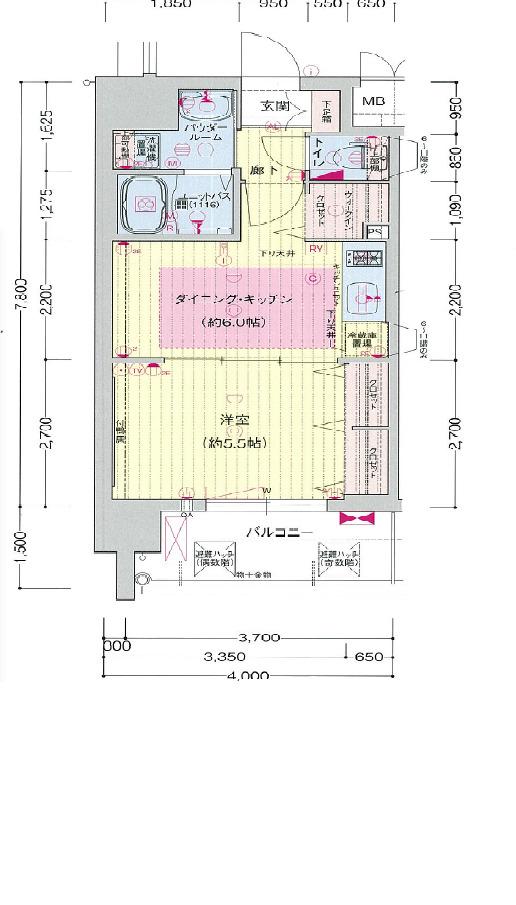プレサンス梅田東アルファ(1DK/3階)の間取り写真