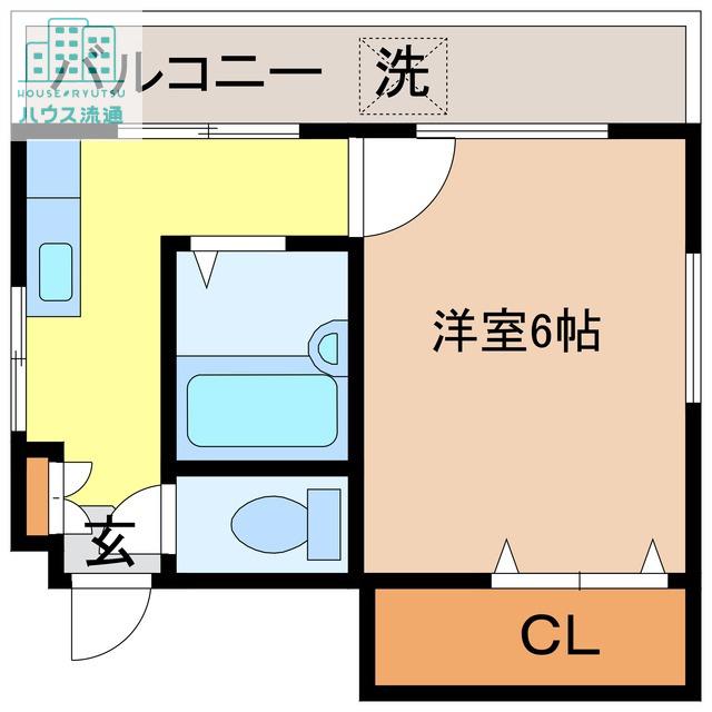 永盛楼ビル(1K/2階)の間取り写真