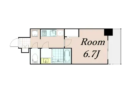 ソルテラス京都JUJO華(1K/7階)の間取り写真