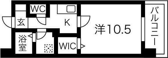 TMK江坂(1K/6階)の間取り写真