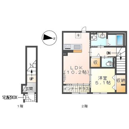 リファインド レジデンス(1LDK/2階)の間取り写真