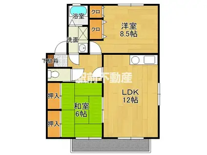 アクール(2LDK/1階)の間取り写真