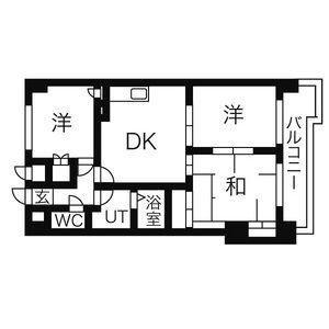 シャトーマスヒコ(3DK/6階)の間取り写真