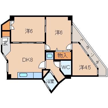 松島コーポ(3DK/1階)の間取り写真
