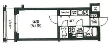 ルフレ プレミアム上北沢(1K/1階)の間取り写真