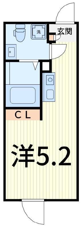 クレサージュ青戸(ワンルーム/4階)の間取り写真