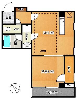 T・FORTアネックス(1DK/3階)の間取り写真