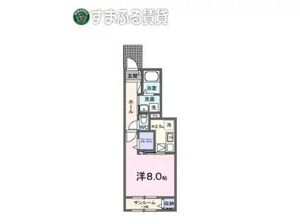 バーシアIV番館(1K/1階)の間取り写真