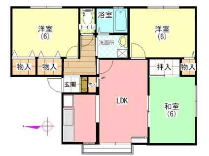 ロイヤルガーデン堂ノ沢(3LDK/2階)の間取り写真