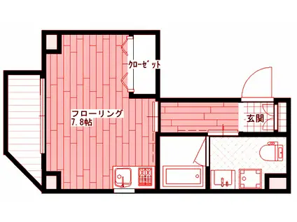 アンシャンテII(1K/6階)の間取り写真
