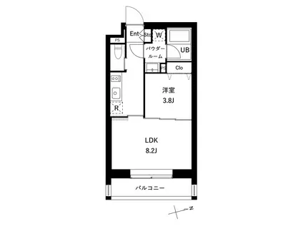 パストラーレ豊玉(1LDK/4階)の間取り写真