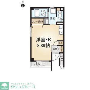 シャルム花池(ワンルーム/2階)の間取り写真