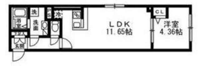 SOLASIA RESIDENCE 武蔵小山(1LDK/1階)の間取り写真