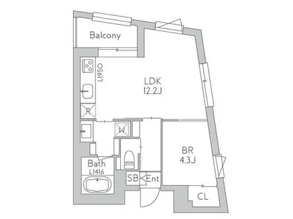 GRANDUO世田谷17(1LDK/3階)の間取り写真
