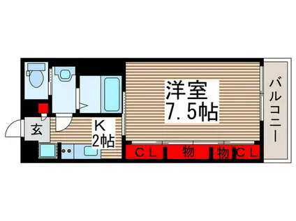 ハビテ清瀬(1K/3階)の間取り写真