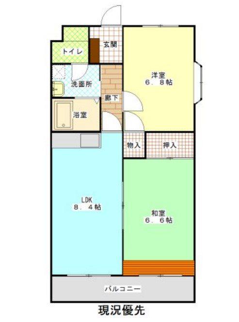 ビューしじみの森(2LDK/3階)の間取り写真