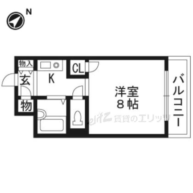 トレンディア松原(1K/2階)の間取り写真