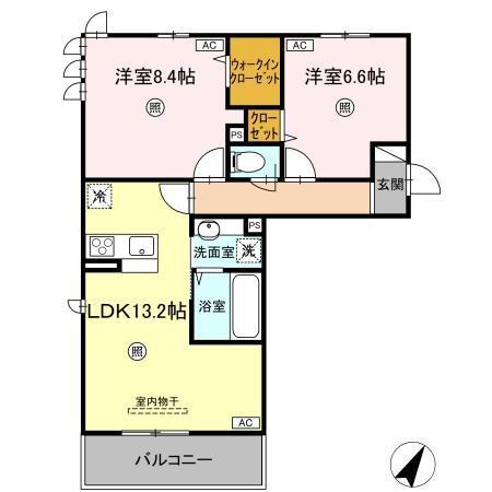 スペチアーレ・セレーナ(2LDK/1階)の間取り写真