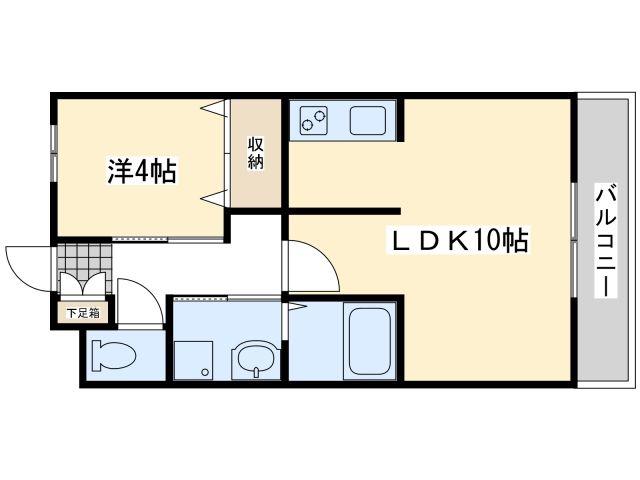 サニーヒルズTATEYASHIKI(1LDK/2階)の間取り写真