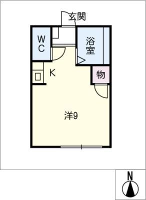 ヘーベルメゾンTOU(ワンルーム/1階)の間取り写真