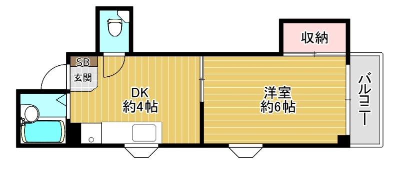 マ・メゾンY・S桜ノ宮(1DK/3階)の間取り写真