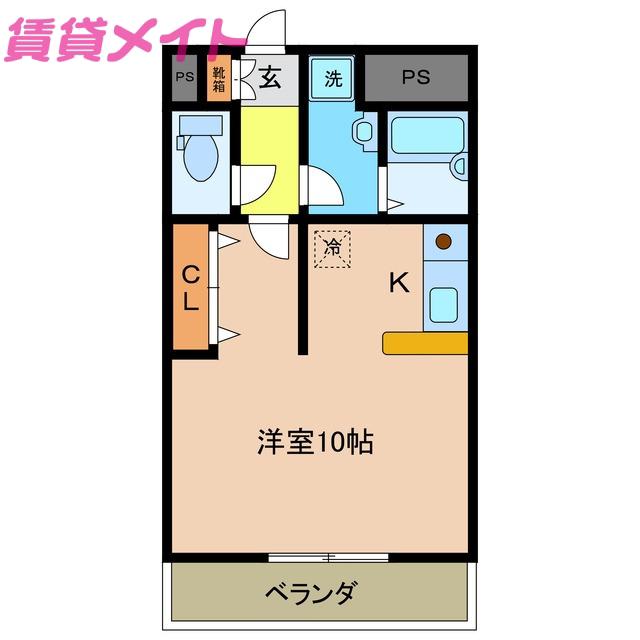 ミレニアム楠(ワンルーム/2階)の間取り写真