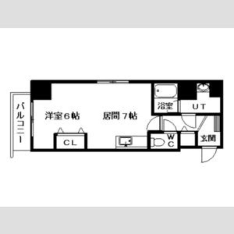 アーバン菊水(1DK/6階)の間取り写真