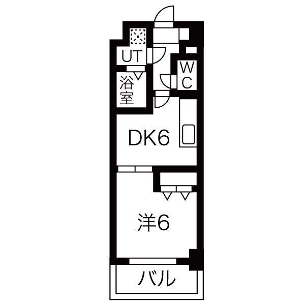GROOVE大日(1DK/7階)の間取り写真