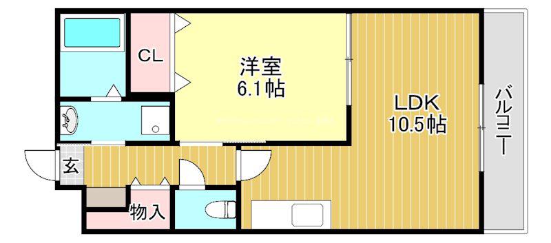 ATLANTIDE392(1LDK/4階)の間取り写真