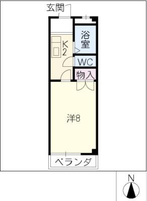 ジュネス本郷(1K/3階)の間取り写真