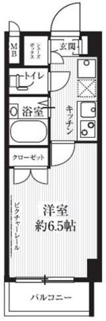 HF武蔵小山レジデンス(1K/1階)の間取り写真
