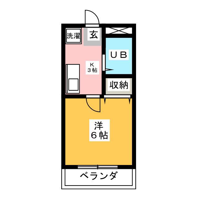 エコーハイツ英(1K/2階)の間取り写真