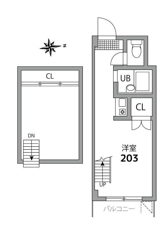 ビューラー145(ワンルーム/2階)の間取り写真
