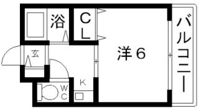 シャルマン昭和町(1K/4階)の間取り写真