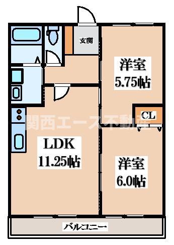 マノアクレール(2LDK/2階)の間取り写真