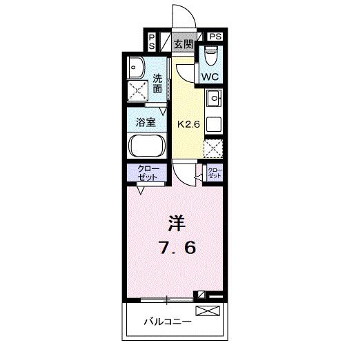 スローン・スクエア(1K/3階)の間取り写真