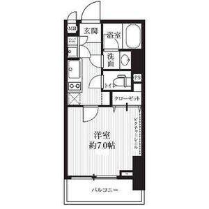 HF北四番丁レジデンス(1K/8階)の間取り写真