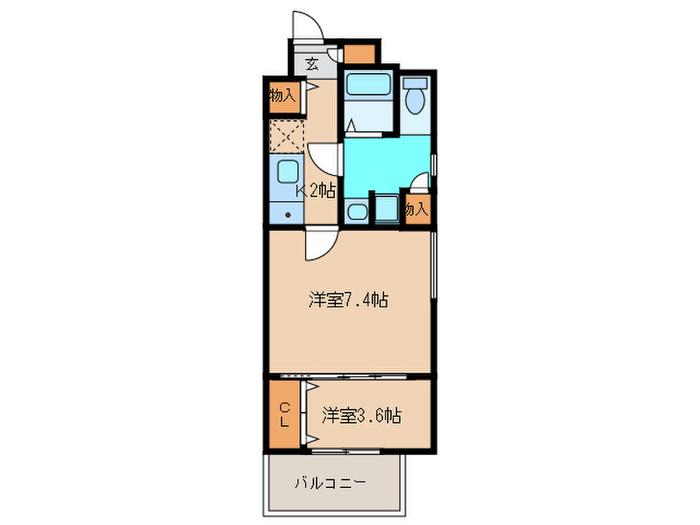 スリーアイランド今宿(1SK/5階)の間取り写真