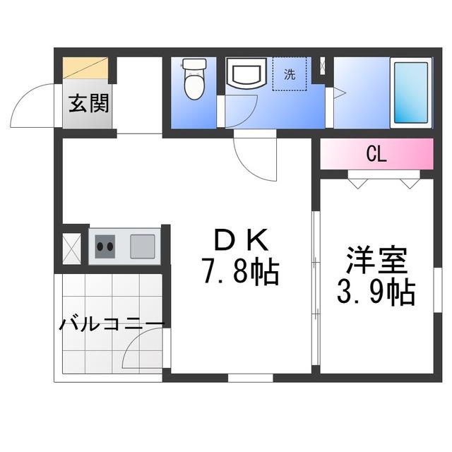 FSTYLE西取石3号館(1DK/1階)の間取り写真