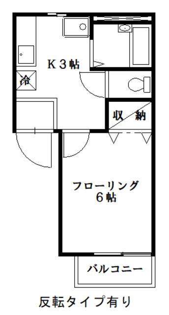 リバーサイドハイツ(1K/2階)の間取り写真