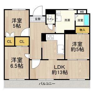 マンションフォルツーナ(3LDK/3階)の間取り写真