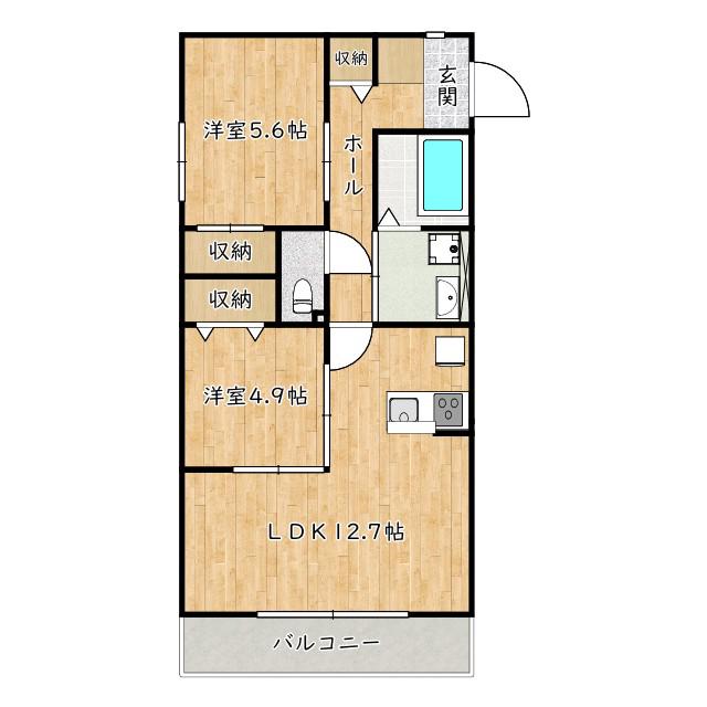 マノワール MANOIR(2LDK/2階)の間取り写真