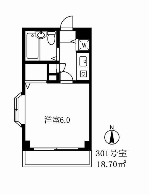 アメニティ・93(1K/3階)の間取り写真
