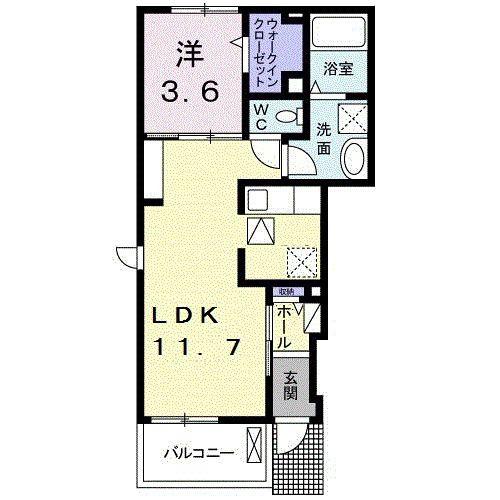 セイバリー(1LDK/1階)の間取り写真