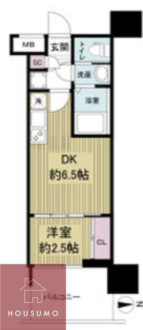 セレニテ中崎町リアン(1DK/11階)の間取り写真